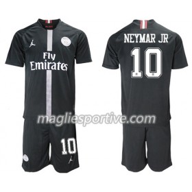 Completo Calcio Paris Saint Germain Neymar Jr 10 Jordan Giallo Bambino Divisa Terza 2018/2019